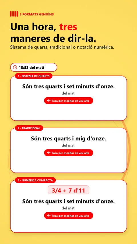 Els 3 formats de l'hora